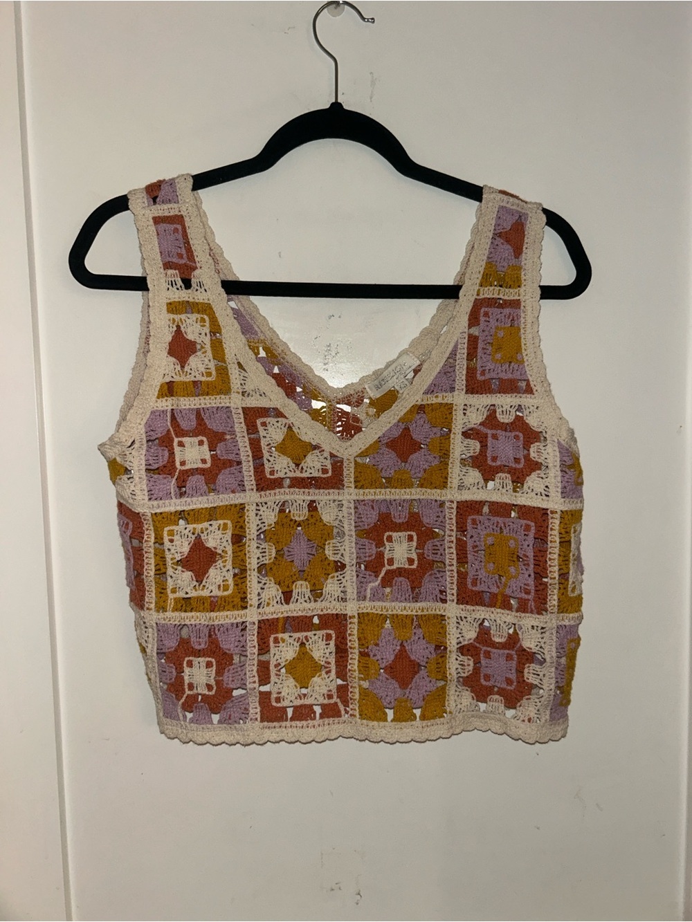 Rebellion Crochet Patchwork Tank Top - Multicolor size XS